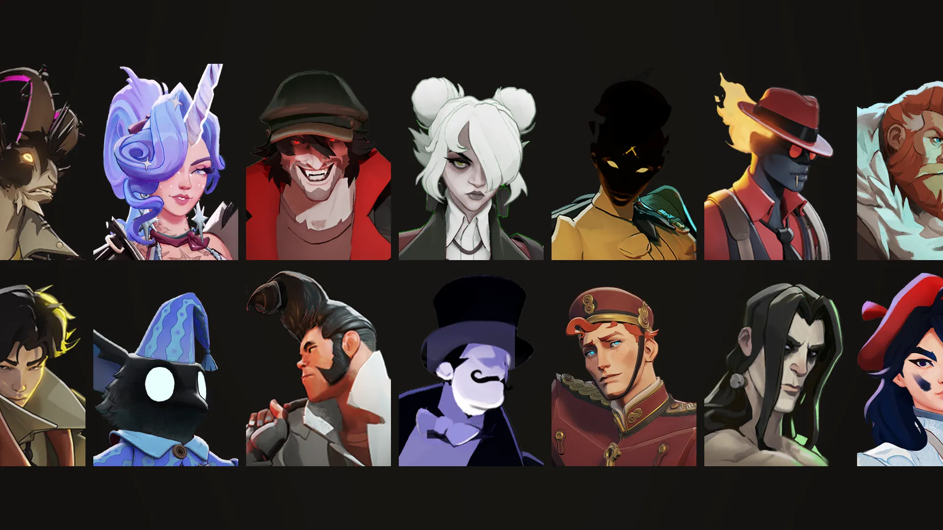 Portraits of Deadlock heroes