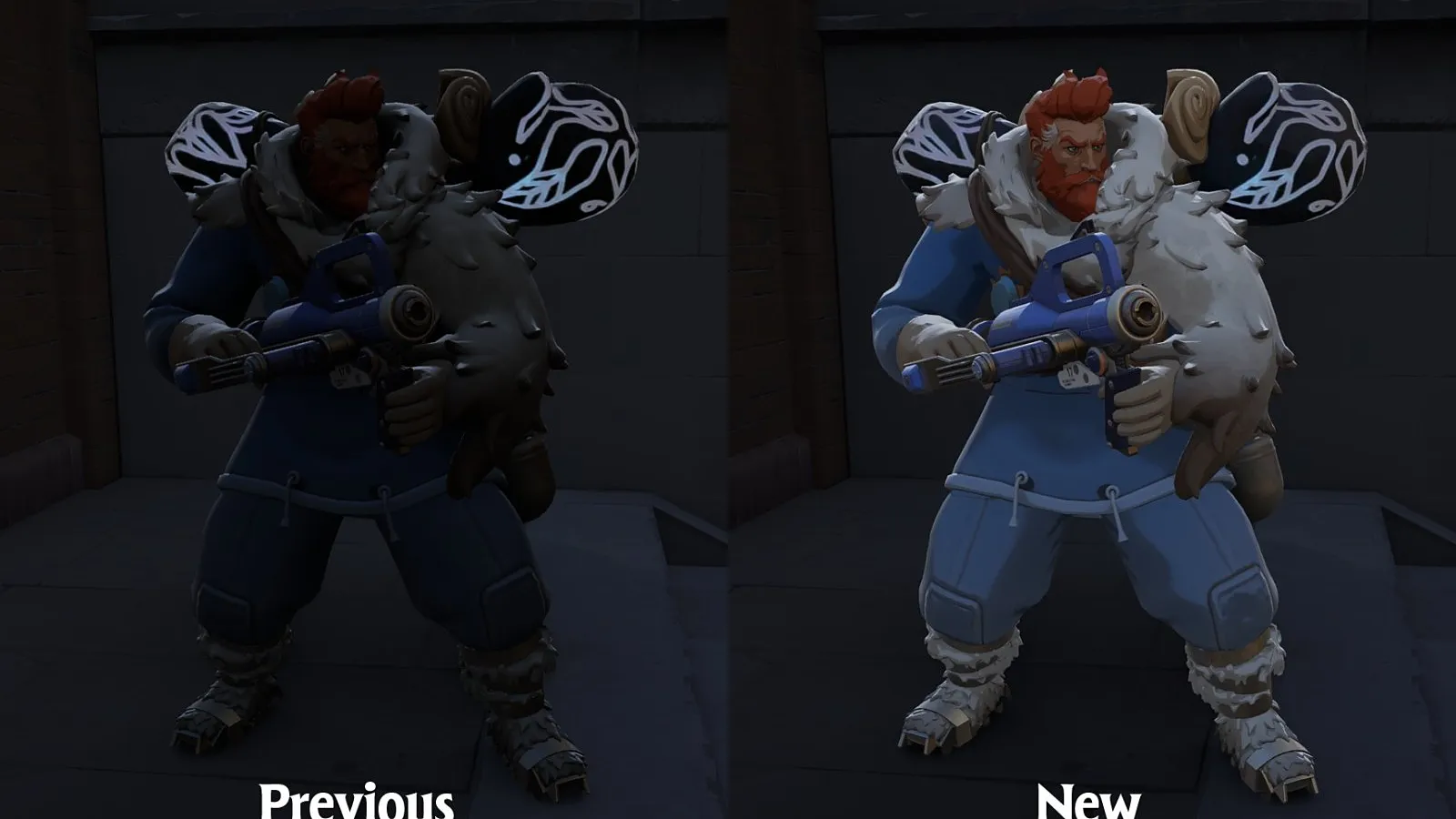 Before-and-after comparison of a Deadlock hero model